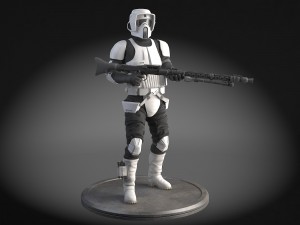 Star Wars Scout Trooper with Bike Modelo 3D