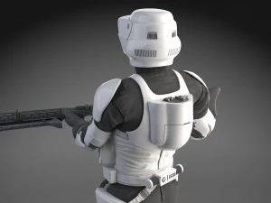 Star Wars Scout Trooper with Bike 3D Model