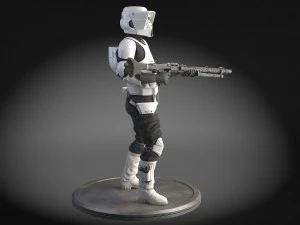 Star Wars Scout Trooper with Bike 3D Model