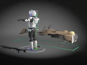Star Wars Scout Trooper with Bike 3D Model