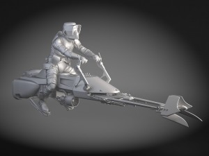 Star Wars Scout Trooper with Bike Modelo 3D
