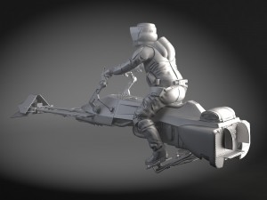 Star Wars Scout Trooper with Bike Modelo 3D
