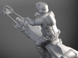 Star Wars Scout Trooper with Bike Modelo 3D