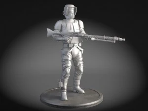 Star Wars Scout Trooper with Bike 3D Model