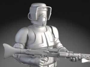 Star Wars Scout Trooper with Bike 3D Model