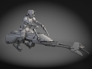 Star Wars Scout Trooper with Bike Modelo 3D