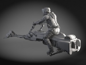 Star Wars Scout Trooper with Bike Modelo 3D