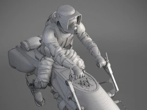 Star Wars Scout Trooper with Bike 3D Model