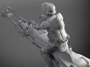Star Wars Scout Trooper with Bike 3D Model