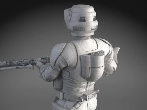 Star Wars Scout Trooper with Bike 3D Model