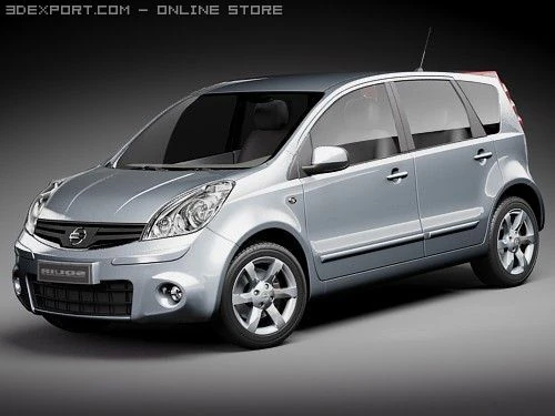 Nissan Note 2009 3D Model .c4d .max .obj .3ds .fbx .stl .blend 