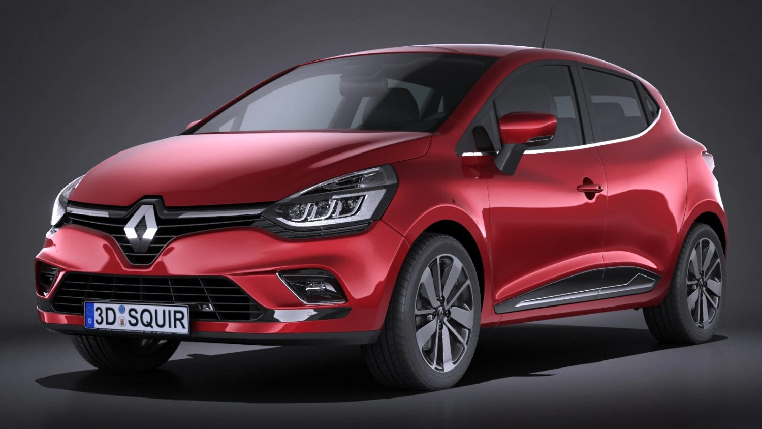 Renault Clio 2017 3D Model .c4d .max .obj .3ds .fbx .stl .blend 