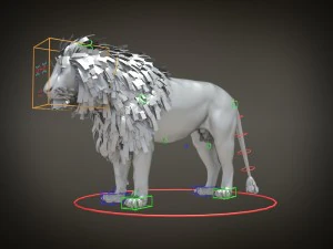 Cabelo Texturizado Le&atilde;o, o Rei Modelo 3D