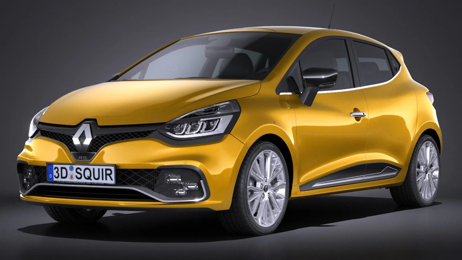 Renault Clio RS 2017 3D Model .c4d .max .obj .3ds .fbx .stl .blend