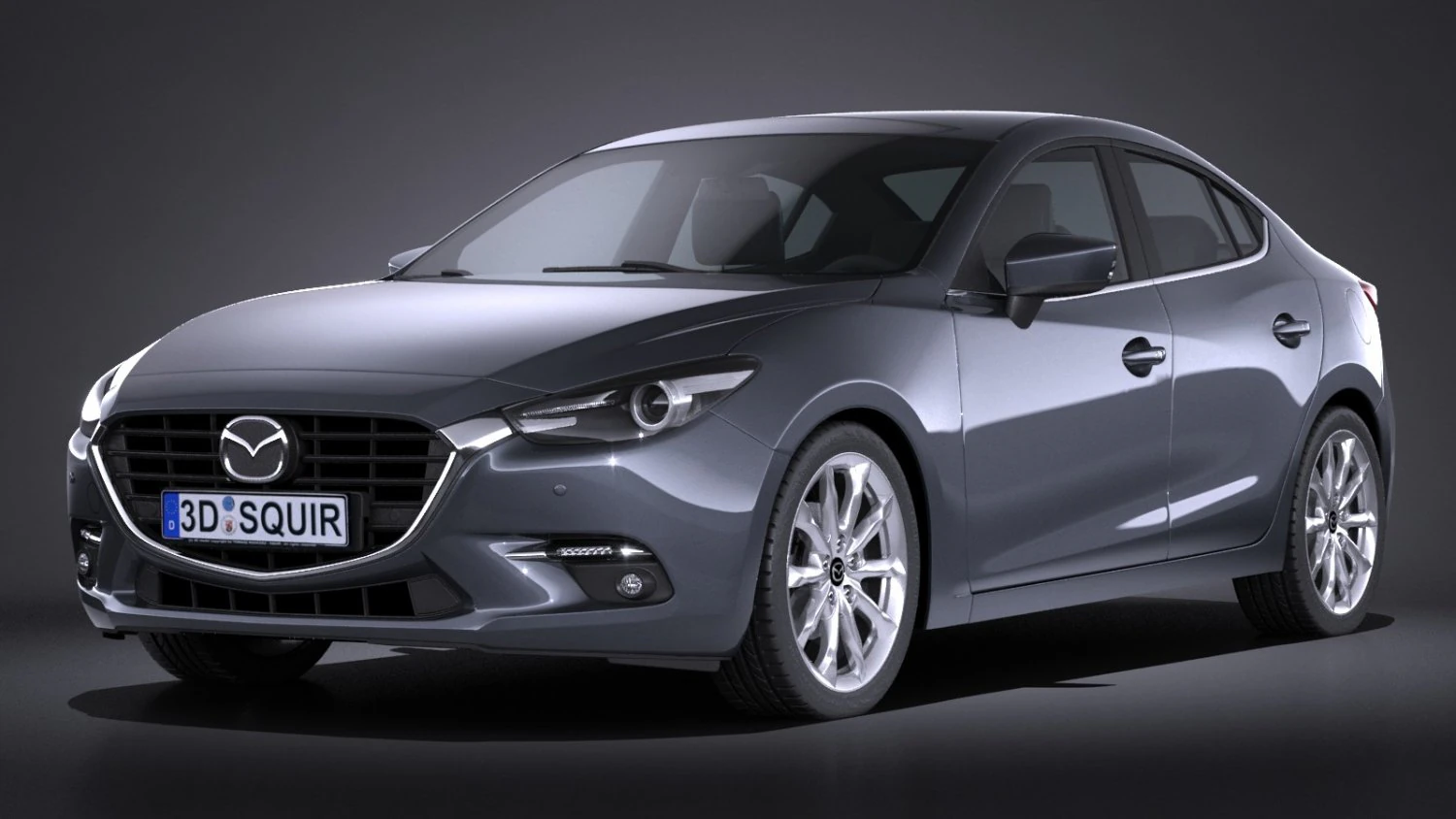 Mazda 3 Sedan 2017 3D Model .c4d .max .obj .3ds .fbx .stl .blend 