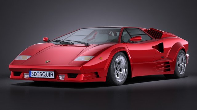 Countach LP500 Anniversary vray 3D Model .c4d .max .obj .3ds .fbx .stl .blend