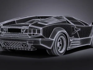 Countach LP500 Anniversary vray 3D Model