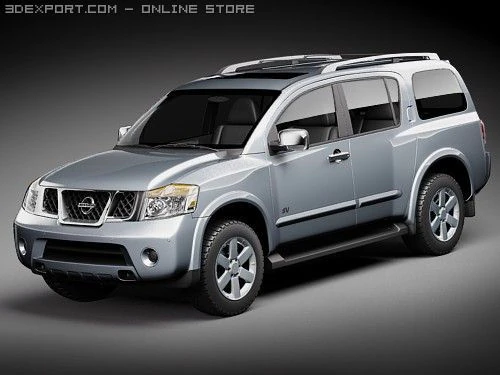 Nissan Armada Pathfinder 3D Model .c4d .max .obj .3ds .fbx .stl .blend 