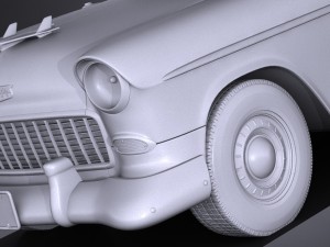 Chevrolet Bel Air 1955 Coupe Vray 3D Model