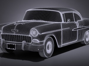 Chevrolet Bel Air 1955 Coupe Vray 3D Model