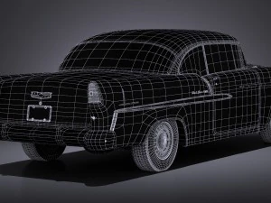 Chevrolet Bel Air 1955 Coupe Vray 3D Model