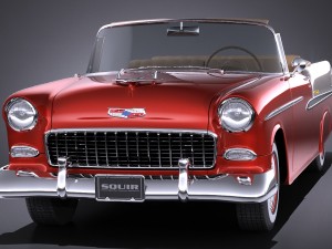 Chevrolet Bel Air 1955 Convertible Vray 3D 模型