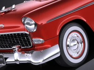 Chevrolet Bel Air 1955 Convertible Vray 3D Model
