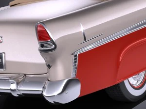Chevrolet Bel Air 1955 Convertible Vray 3D Model
