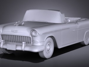 Chevrolet Bel Air 1955 Convertible Vray 3D 模型