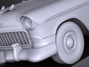 Chevrolet Bel Air 1955 Convertible Vray 3D 模型