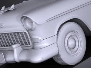 Chevrolet Bel Air 1955 Convertible Vray 3D Model