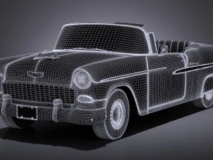 Chevrolet Bel Air 1955 Convertible Vray 3D Model
