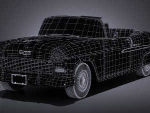 Chevrolet Bel Air 1955 Convertible Vray 3D 模型