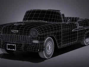 Chevrolet Bel Air 1955 Convertible Vray 3D Model