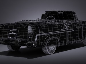 Chevrolet Bel Air 1955 Convertible Vray 3D 模型
