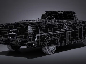 Chevrolet Bel Air 1955 Convertible Vray 3D Model