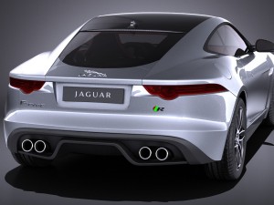 Jaguar F-type R Coupe 2016 vray Modello 3D