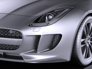 Jaguar F-type R Coupe 2016 vray Modello 3D