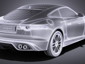 Jaguar F-type R Coupe 2016 vray Modello 3D
