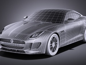 Jaguar F-type R Coupe 2016 vray Modello 3D