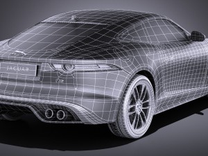 Jaguar F-type R Coupe 2016 vray Modello 3D