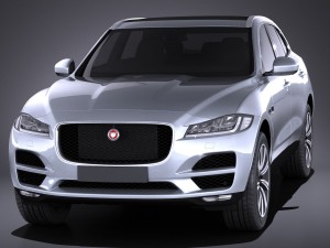 Jaguar F-pace 2017 vray Modello 3D