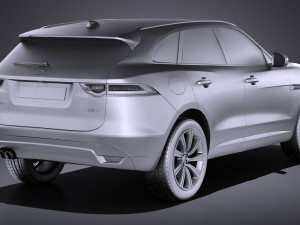 Jaguar F-pace 2017 vray Modello 3D