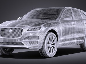 Jaguar F-pace 2017 vray Modello 3D