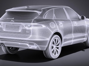 Jaguar F-pace 2017 vray Modello 3D