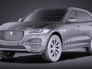 Jaguar F-pace 2017 vray Modello 3D