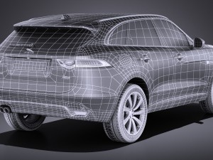 Jaguar F-pace 2017 vray Modello 3D