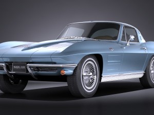 Chevrolet Corvette C2 Coupe 1963 vray 3D 모델