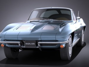 Chevrolet Corvette C2 Coupe 1963 vray 3D-Modell