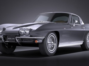 Chevrolet Corvette C2 Coupe 1963 vray 3D-Modell